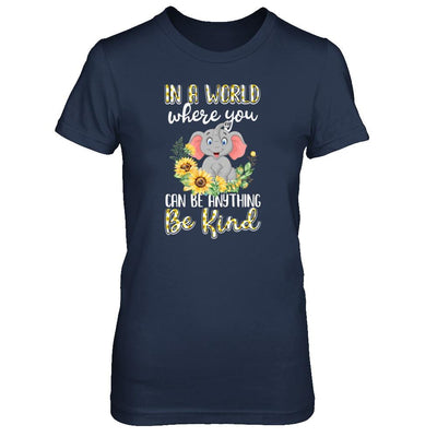In World Where You Can Be Anything Be Kind Elephant-T-Shirt & Tank Top-Women's T-Shirt-Navy