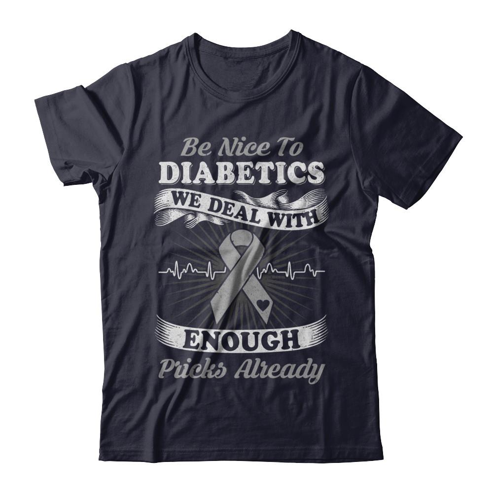 Be Nice To Diabetics We Deal With Enough Pricks-T-Shirt & Hoodie-Premium T-Shirt-Midnight Navy