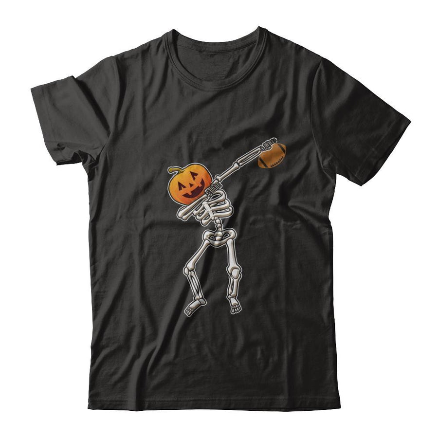 Halloween Dabbing Skeleton Football-T-Shirt & Hoodie-Premium T-Shirt-Black