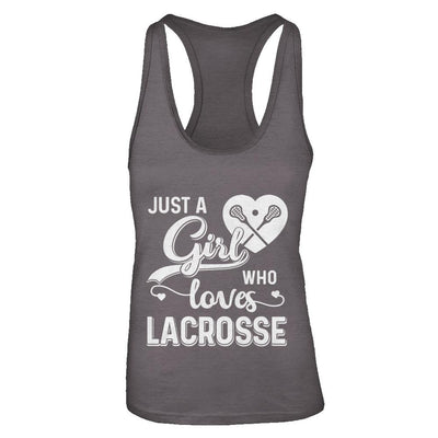 Just A Girl Who Loves Lacrosse-T-Shirt & Tank Top-Women's Ideal Racerback Tank-Dark Grey