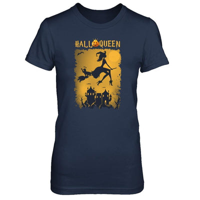 Funny Halloween Pumpkin Queen-T-Shirt & Tank Top-Women's T-Shirt-Navy