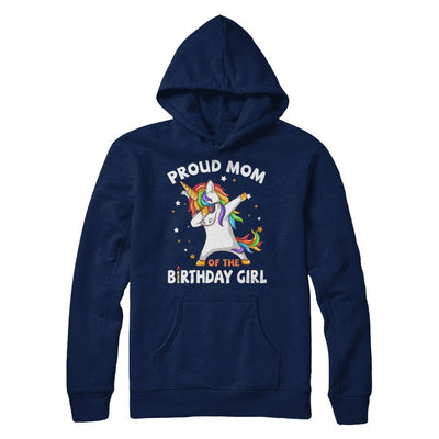 Proud Mom Of The Birthday Girl Unicorn Mothers Day-T-Shirt & Hoodie-Hanes - Heavyweight Pullover Hoodie-Navy
