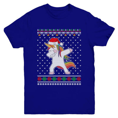 Dabbing Tangled Lights Ugly Christmas Sweater Girls Youth-Youth Shirt-Youth T-Shirt-Navy