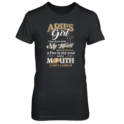 I'm An Aries Girl Lipstick March April Funny Zodiac Birthday-T-Shirt & Tank Top-Women's T-Shirt-Black