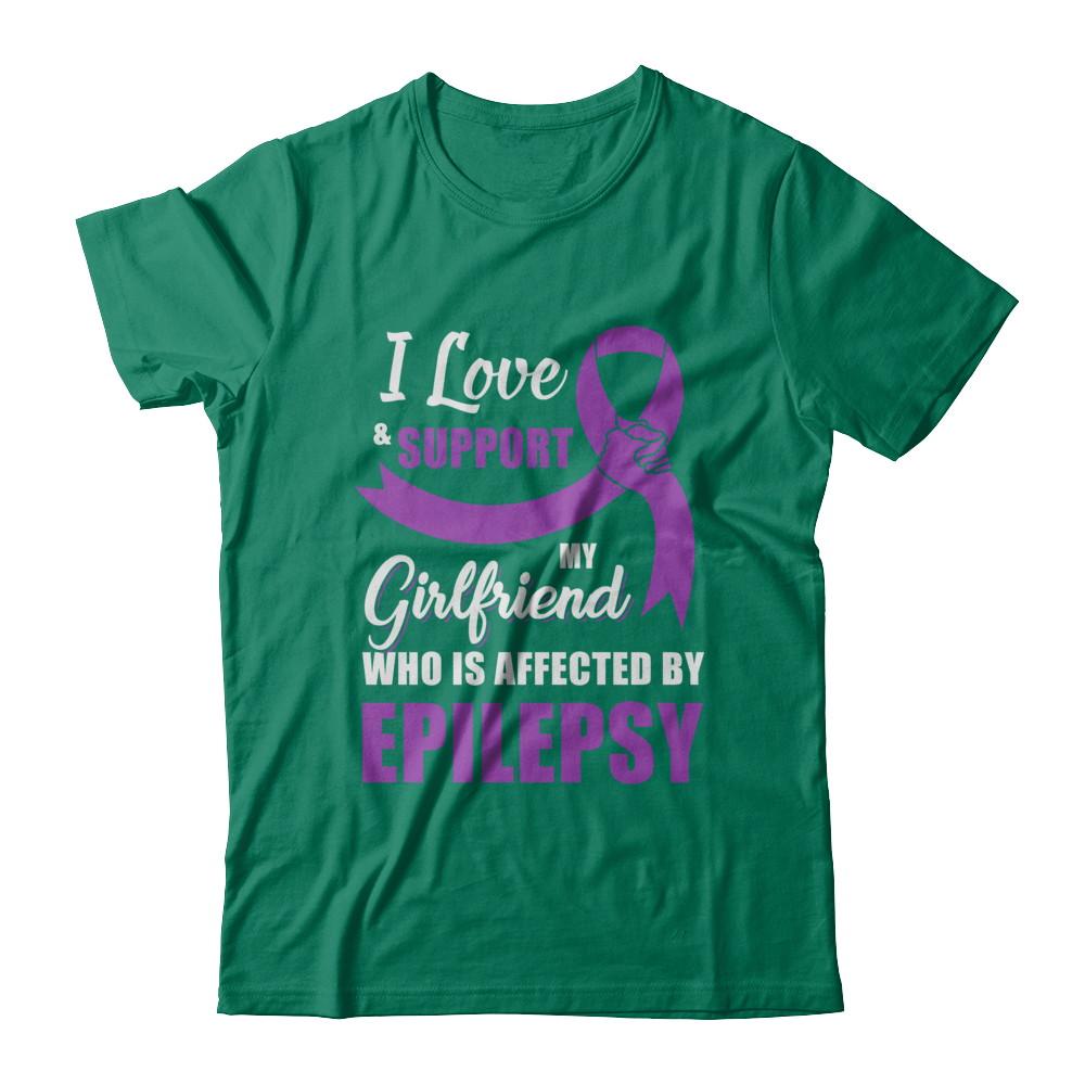 Epilepsy Awareness Support Purple Girlfriend Boyfriend-T-Shirt & Hoodie-Classic T-Shirt-Kelly Green