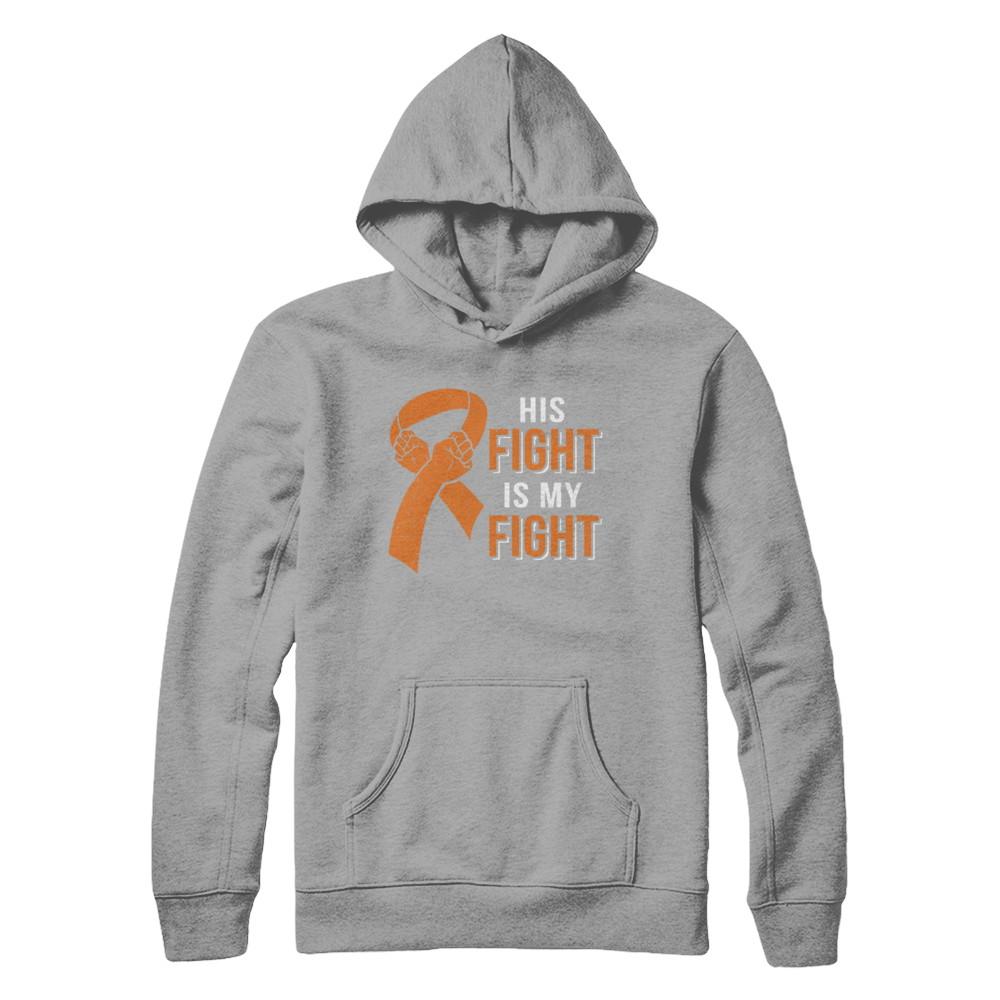 His Fight Is My Fight Multiple Sclerosis Awareness-T-Shirt & Hoodie-Pullover Hoodie-Light Steel