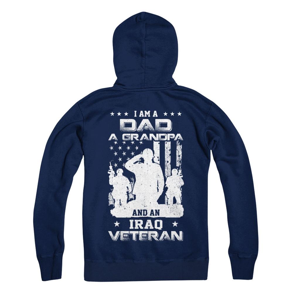 I'm A Dad A Grandpa And An Iraq Veteran-T-Shirt & Hoodie-Hanes - Heavyweight Pullover Hoodie-Navy