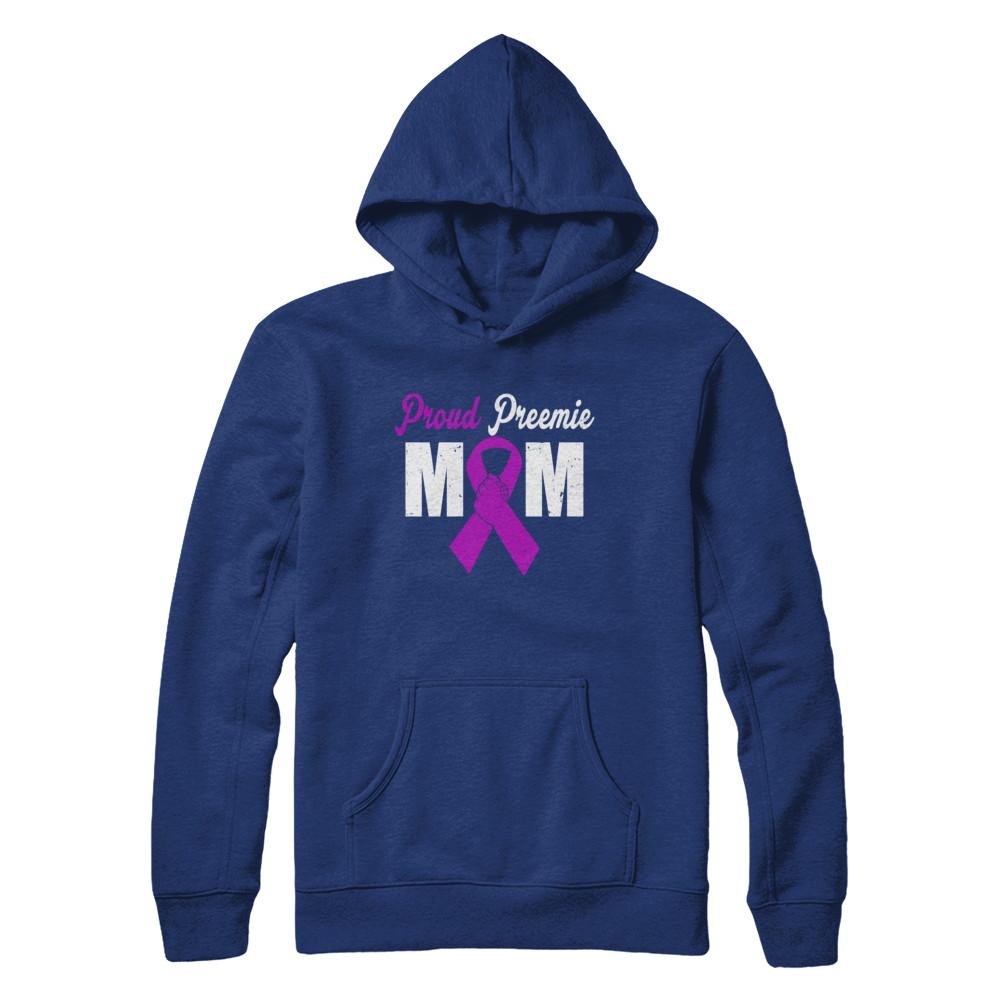 Mothers Day Proud Preemie Mom Premature Birth Awareness-T-Shirt & Hoodie-Pullover Hoodie-Deep Royal