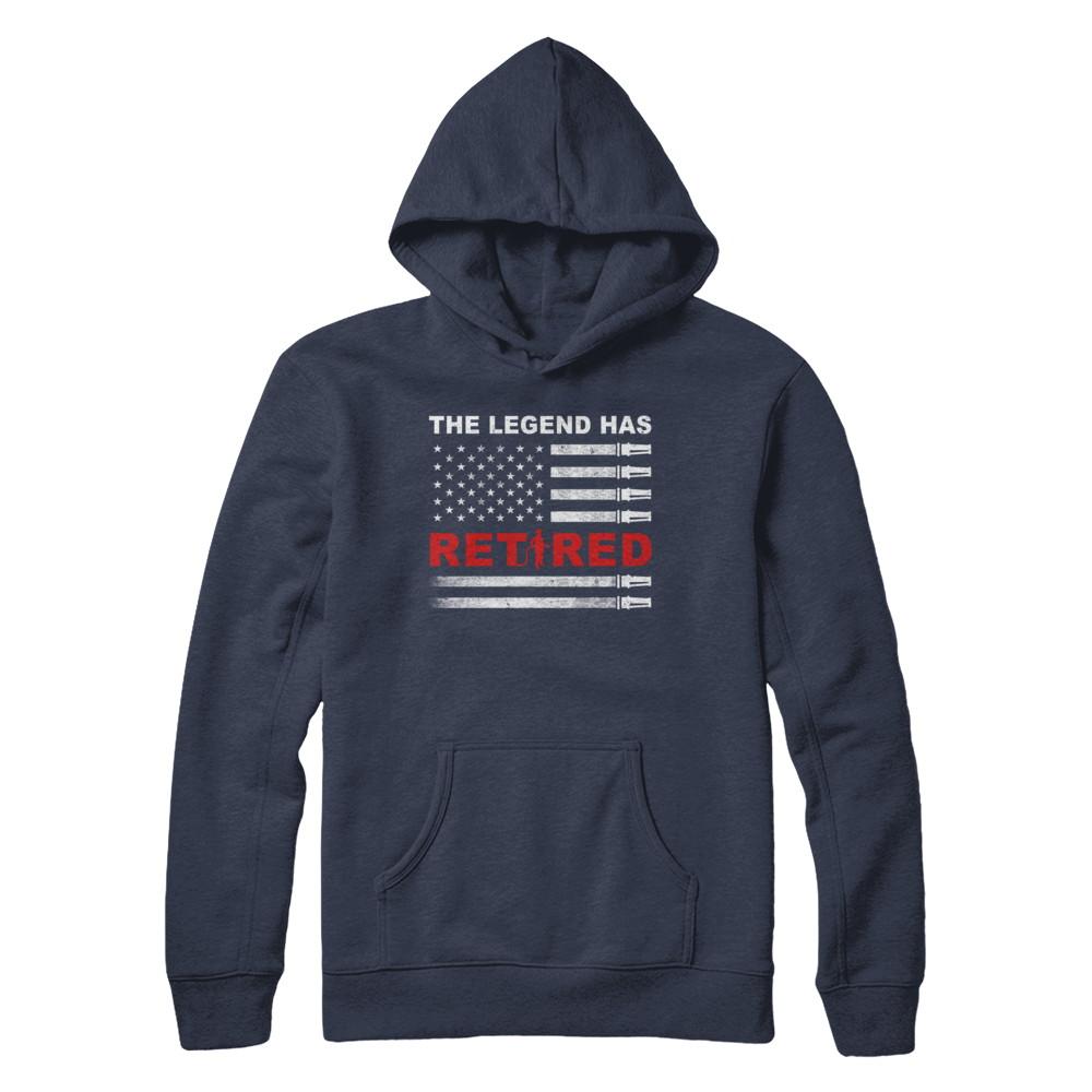 The Legend Has Retired Firefighter Retirement Gift-T-Shirt & Hoodie-Pullover Hoodie-Navy
