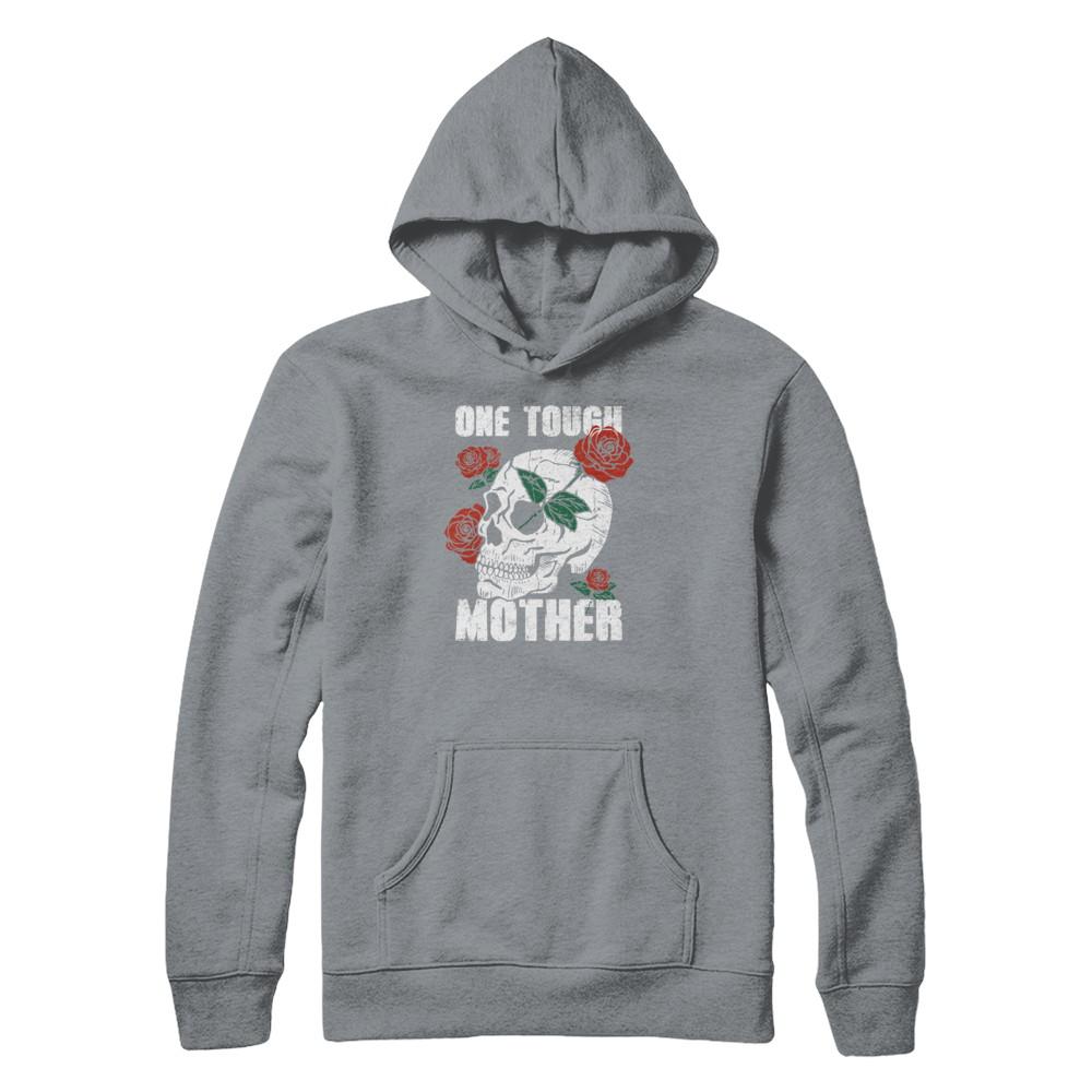 One Tough Mother Skull Rose-T-Shirt & Tank Top-Pullover Hoodie-Light Steel
