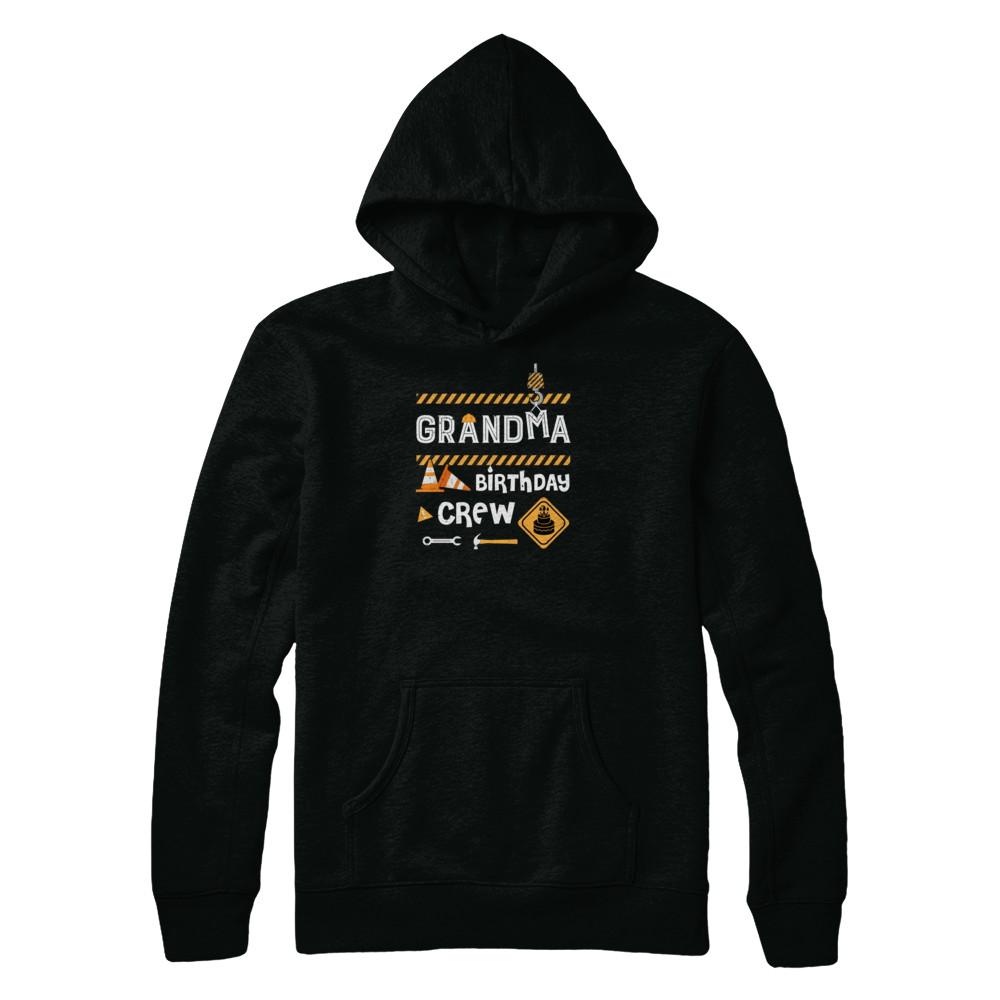 Grandma Birthday Crew Construction Birthday Party-T-Shirt & Tank Top-Pullover Hoodie-Black