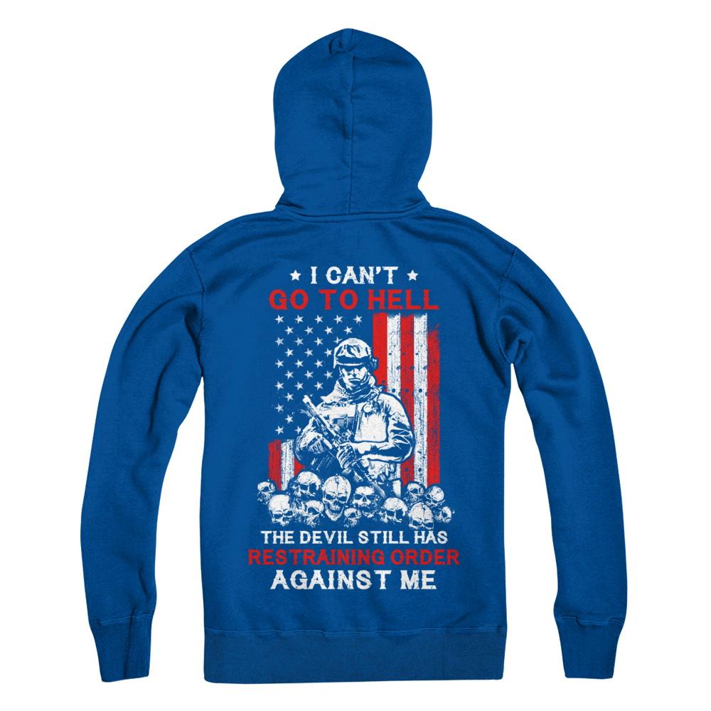 I Cant Go To Hell The Devil Against Me Army Veteran-T-Shirt & Hoodie-Pullover Hoodie-Deep Royal
