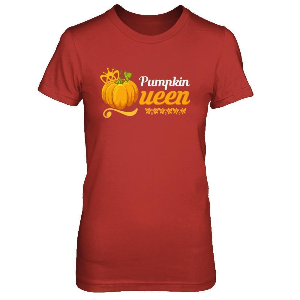 Pumpkin Queen Cute Pumpkin Spice Funny Halloween-T-Shirt & Sweatshirt-Women's T-Shirt-Red