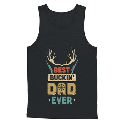 Vintage Best Buckin' Dad Ever Deer Hunting-T-Shirt & Hoodie-Unisex Tank-Black