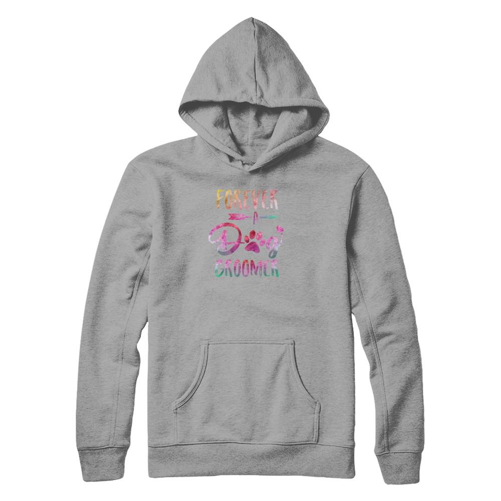 Dog Paw Hairstylist Forever A Dog Groomer For Women-T-Shirt & Tank Top-Pullover Hoodie-Light Steel