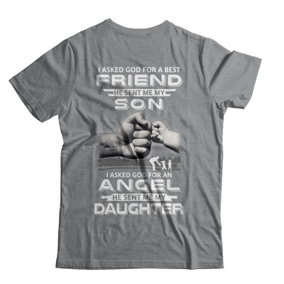 Asked God For A Best Friend He Sent Me My Son & Angel Daughter-T-Shirt & Hoodie-Classic T-Shirt-Sport Grey