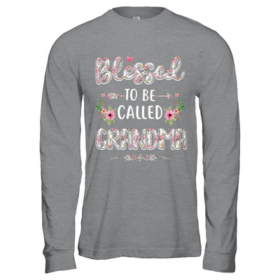 Funny Grandma Gifts Blessed To Be Called Grandma-T-Shirt & Hoodie-Long Sleeve T-Shirt-Sport Grey