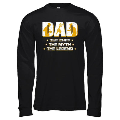 Dad The Chef The Myth The Legend-T-Shirt & Hoodie-Long Sleeve T-Shirt-Black