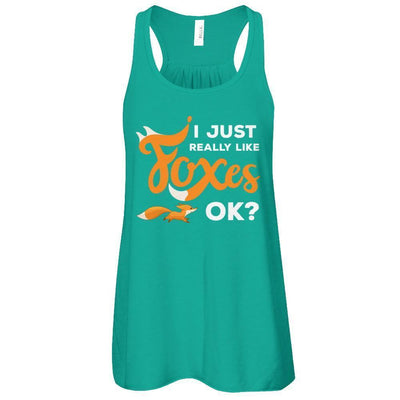 I Just Really Like Foxes Ok Fox-T-Shirt & Tank Top-Women's Flowy Racerback Tank-Kelly