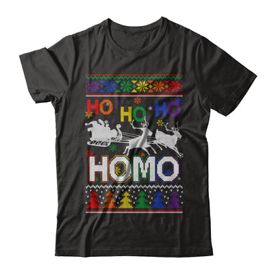 Ho Ho Ho Homo Santa LGBT Gay Ugly Christmas Sweater-T-Shirt & Sweatshirt-Premium T-Shirt-Black