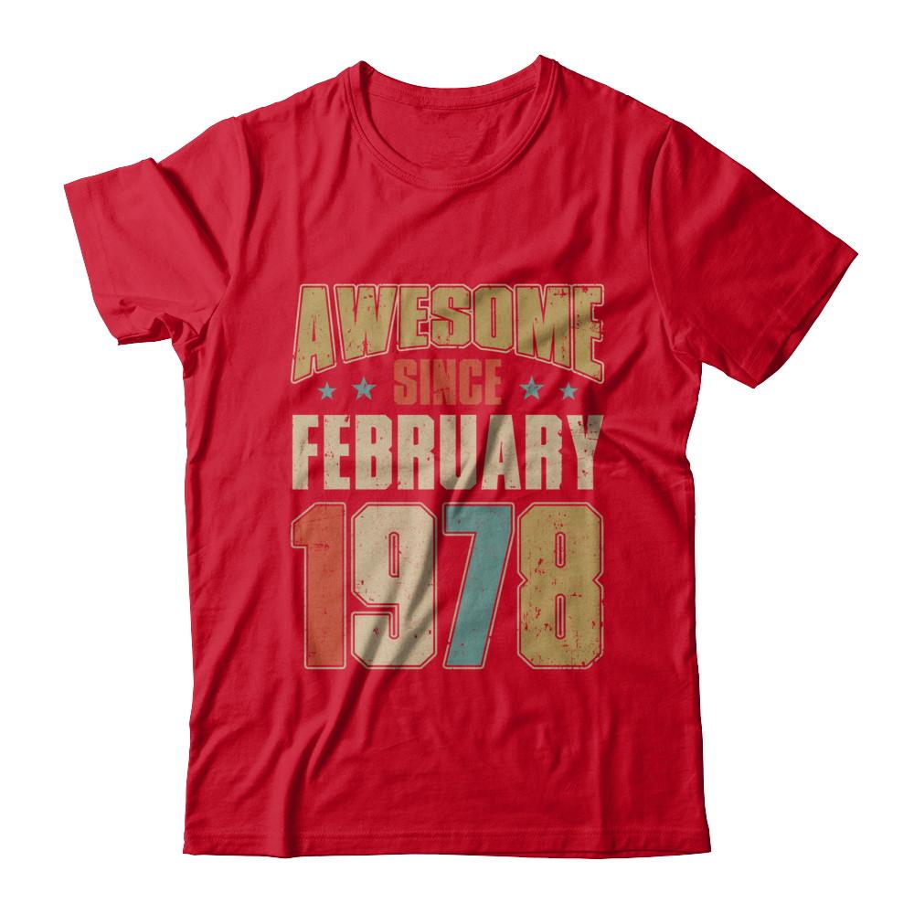 Vintage Retro Awesome Since February 1978 43th Birthday-T-Shirt & Hoodie-Premium T-Shirt-Red
