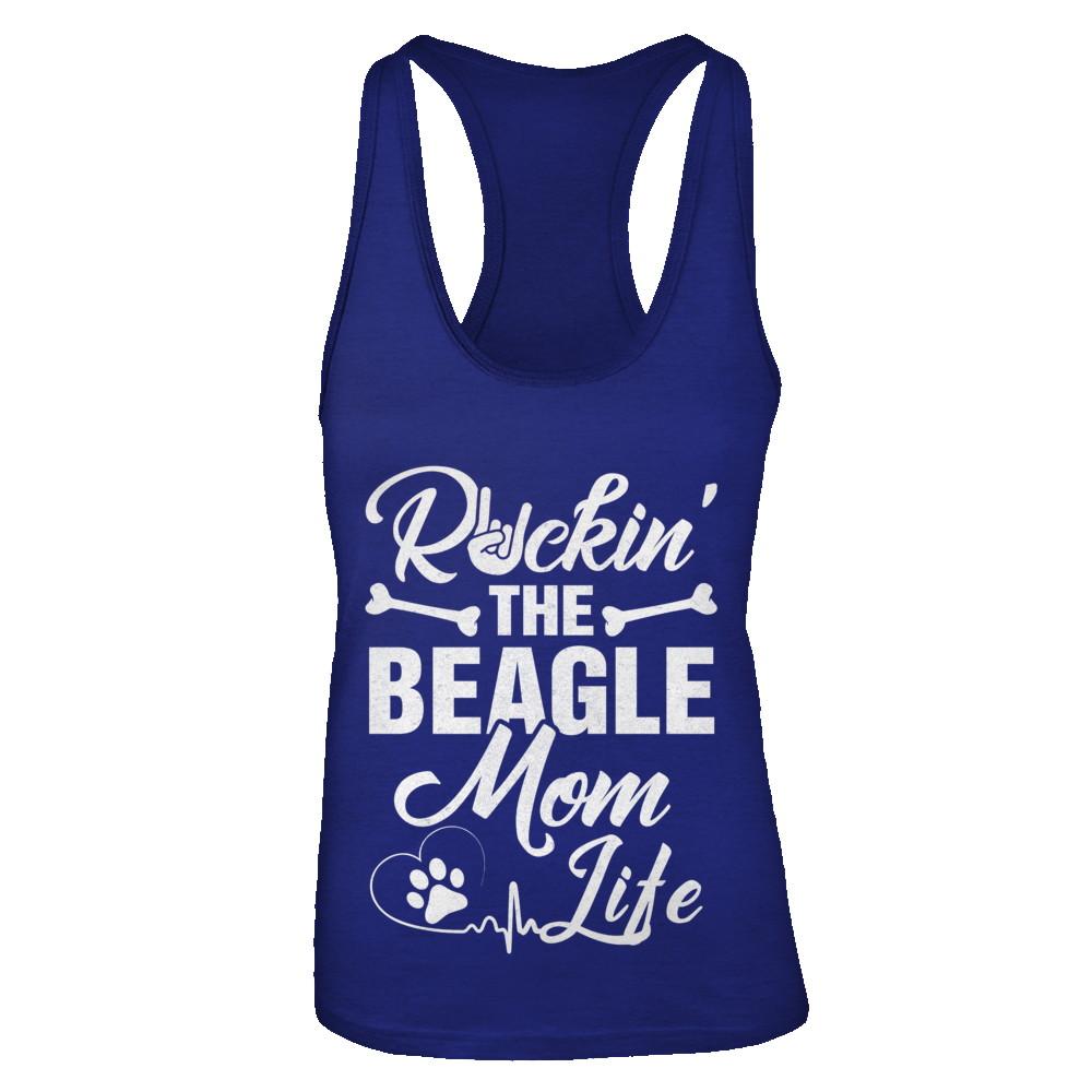 Rockin The Beagle Mom Life-T-Shirt & Tank Top-Women's Ideal Racerback Tank-Royal