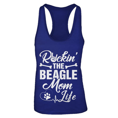 Rockin The Beagle Mom Life-T-Shirt & Tank Top-Women's Ideal Racerback Tank-Royal