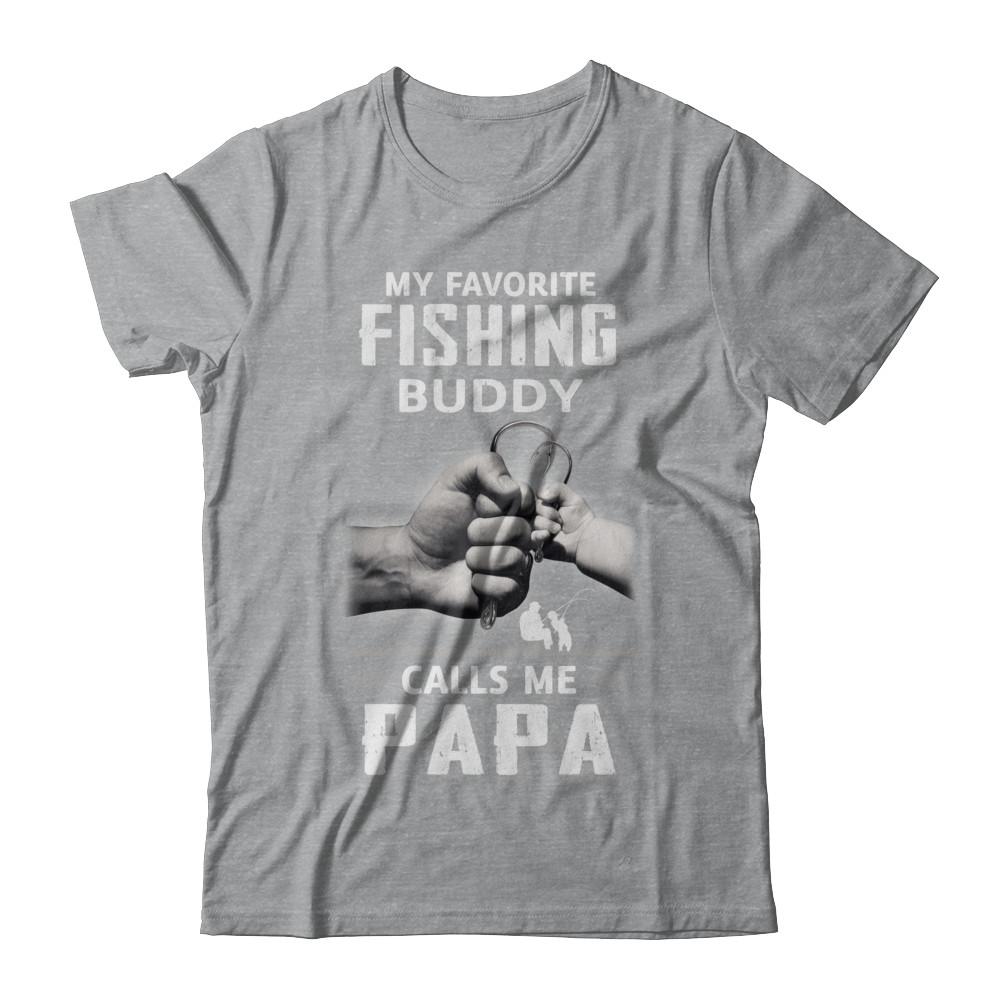My Favorite Fishing Buddy Calls Me Papa Fish Fathers Day-T-Shirt & Hoodie-Classic T-Shirt-Sport Grey