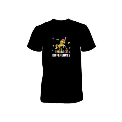 Autism Awareness Puzzle Piece Unicorn Embrace Differences Youth-Youth Shirt-