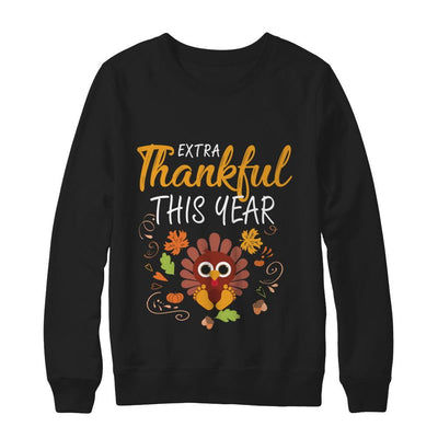 Thankful Pregnancy Mom Turkey Thanksgiving-T-Shirt & Sweatshirt-Crewneck Sweatshirt-Black