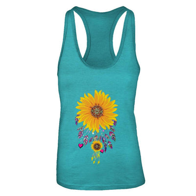 Native Dream Catcher Sunflower-T-Shirt & Tank Top-Women's Ideal Racerback Tank-Tahiti Blue