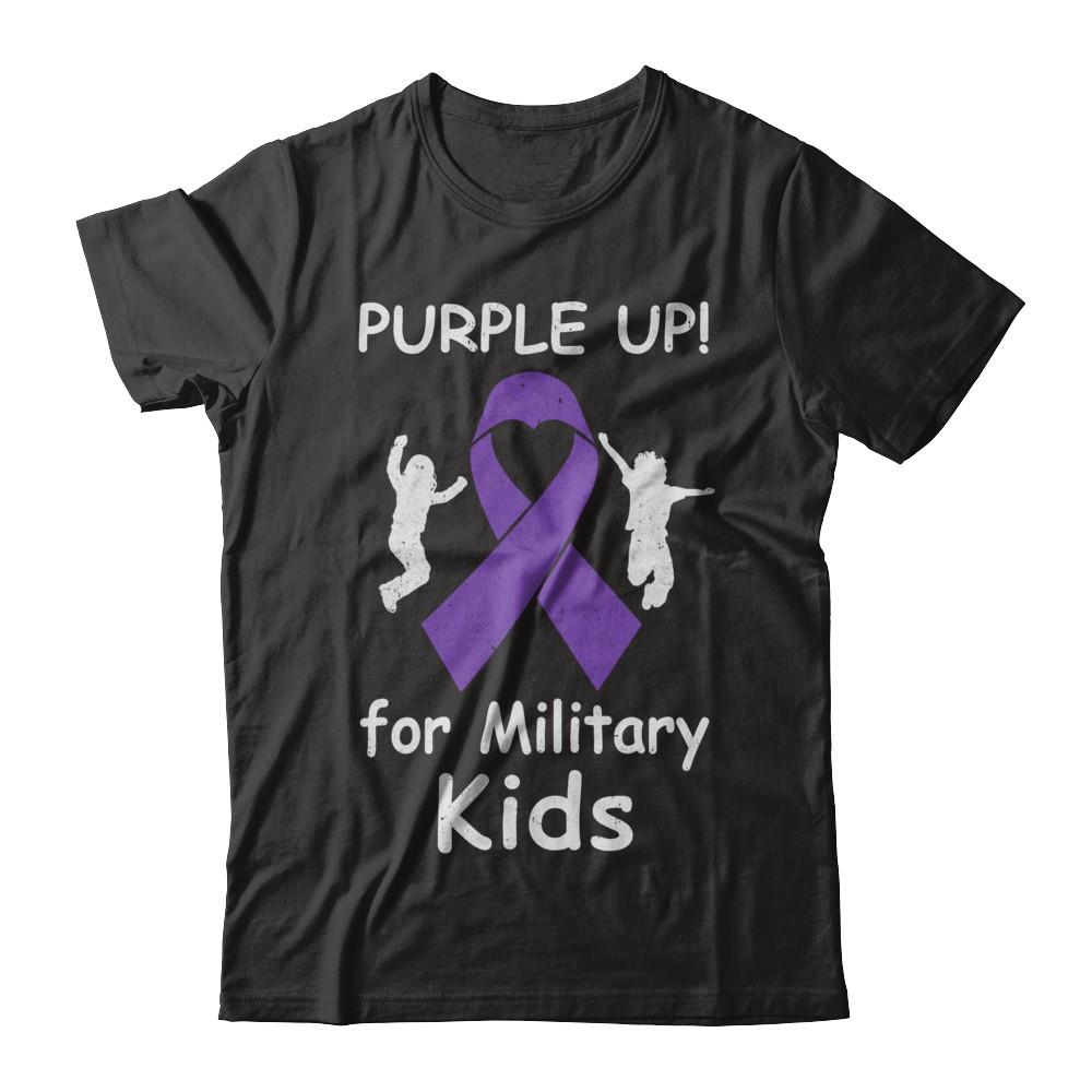 Purple Up For Month Of The Military Kids-T-Shirt & Hoodie-Classic T-Shirt-Black