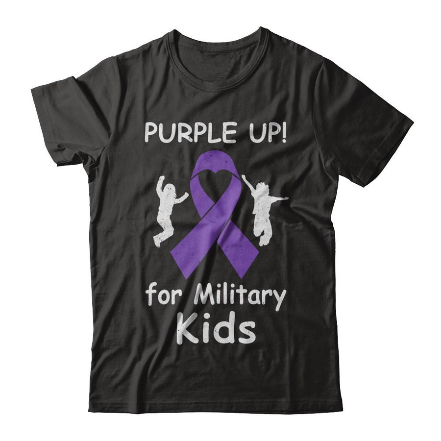 Purple Up For Month Of The Military Kids-T-Shirt & Hoodie-Classic T-Shirt-Black