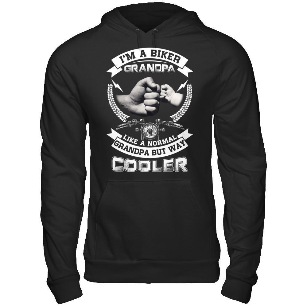 I'm A Biker Grandpa Like A Normal Grandpa But Way Cooler-T-Shirt & Hoodie-Pullover Hoodie-Black