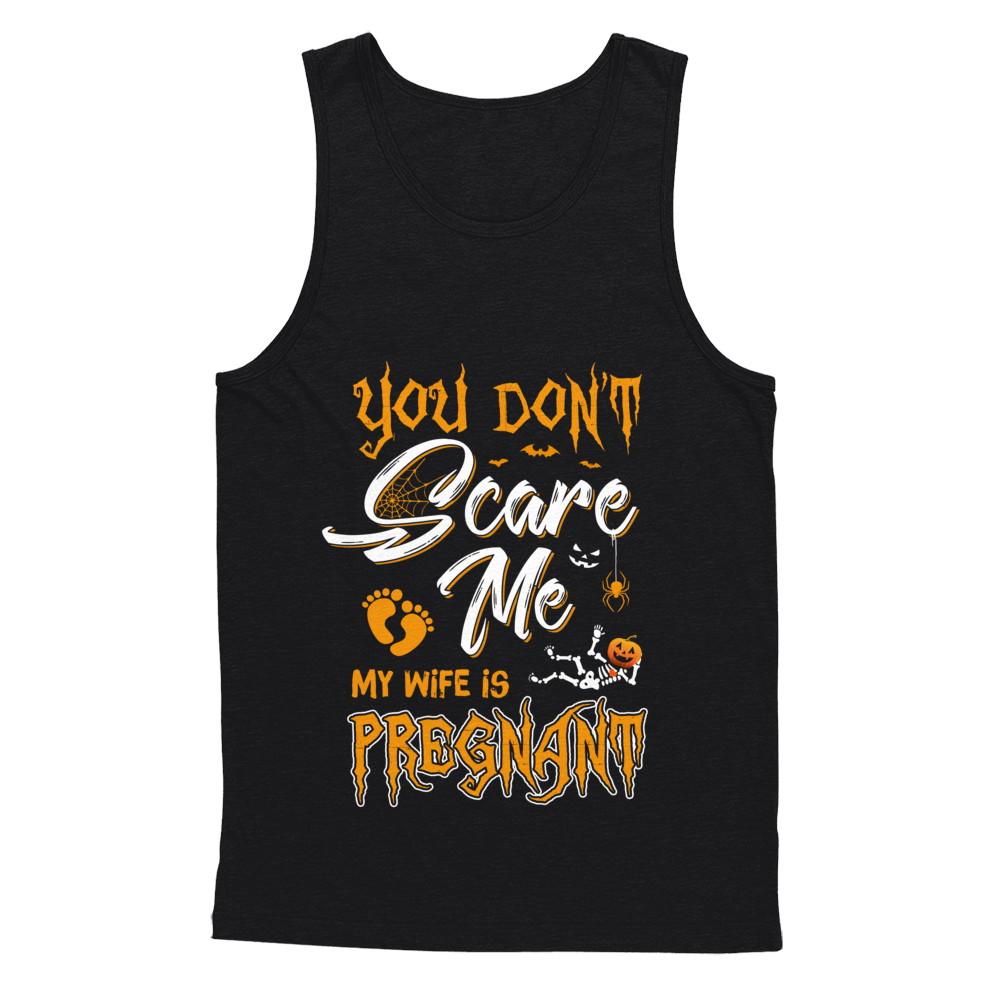 Funny Pregnant Wife Husband Halloween Costume-T-Shirt & Hoodie-Unisex Tank-Black