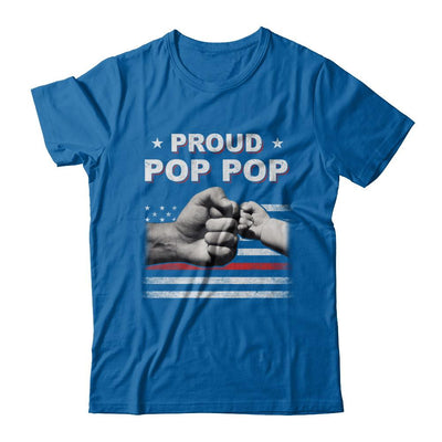 Proud Pop Pop Fireman Firefighter Thin Red Line Flag Fathers Day-T-Shirt & Hoodie-Classic T-Shirt-Royal