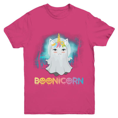 Boonicorn Ghost Unicorn Halloween Girls Youth-Youth Shirt-Youth T-Shirt-Heliconia