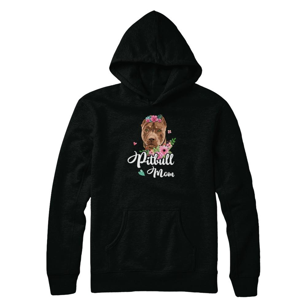 Pit bull Mom Funny Dog Mom Gift Idea-T-Shirt & Tank Top-Pullover Hoodie-Black