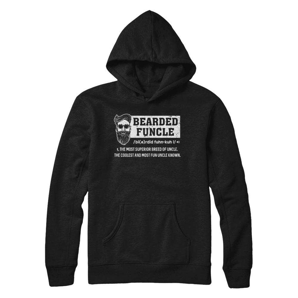 Bearded Funcle Funny Uncle Definition Beard-T-Shirt & Hoodie-Pullover Hoodie-Black
