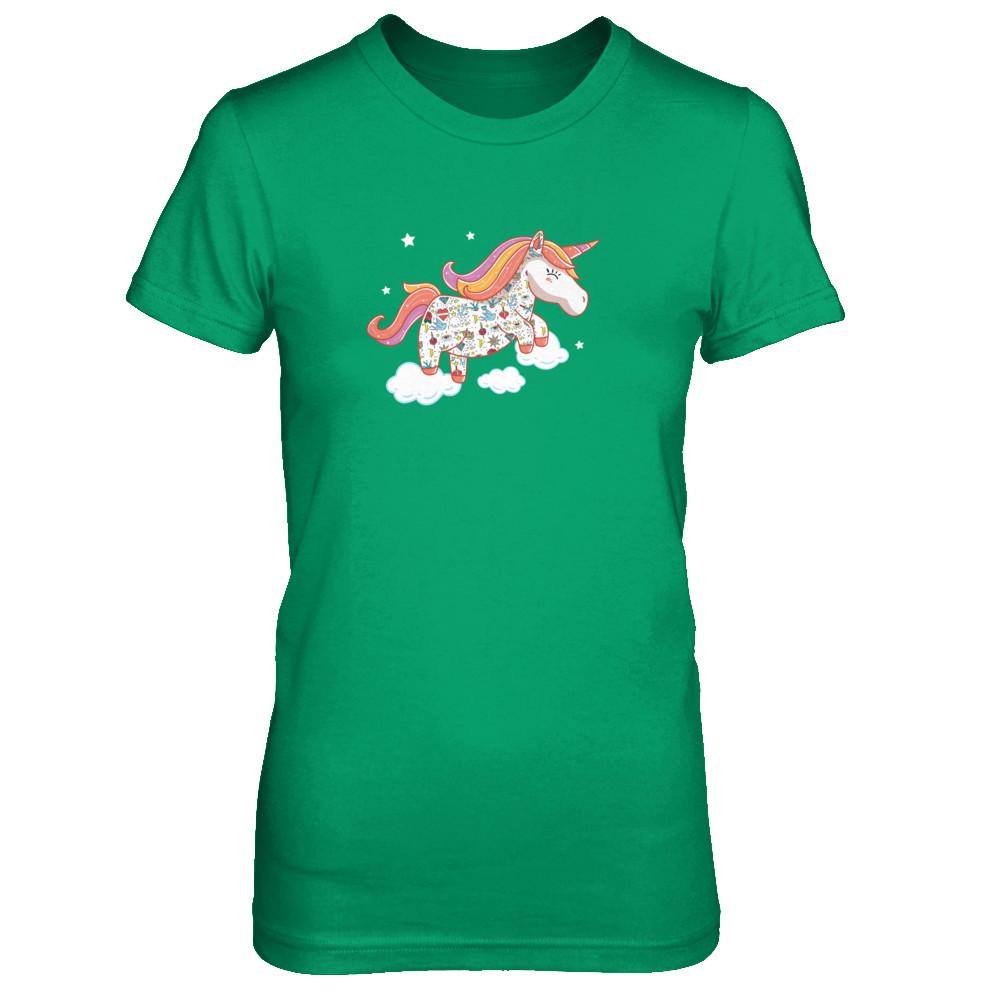 Tattooed Girl Unicorn Tattoos-T-Shirt & Tank Top-Women's T-Shirt-Irish Green