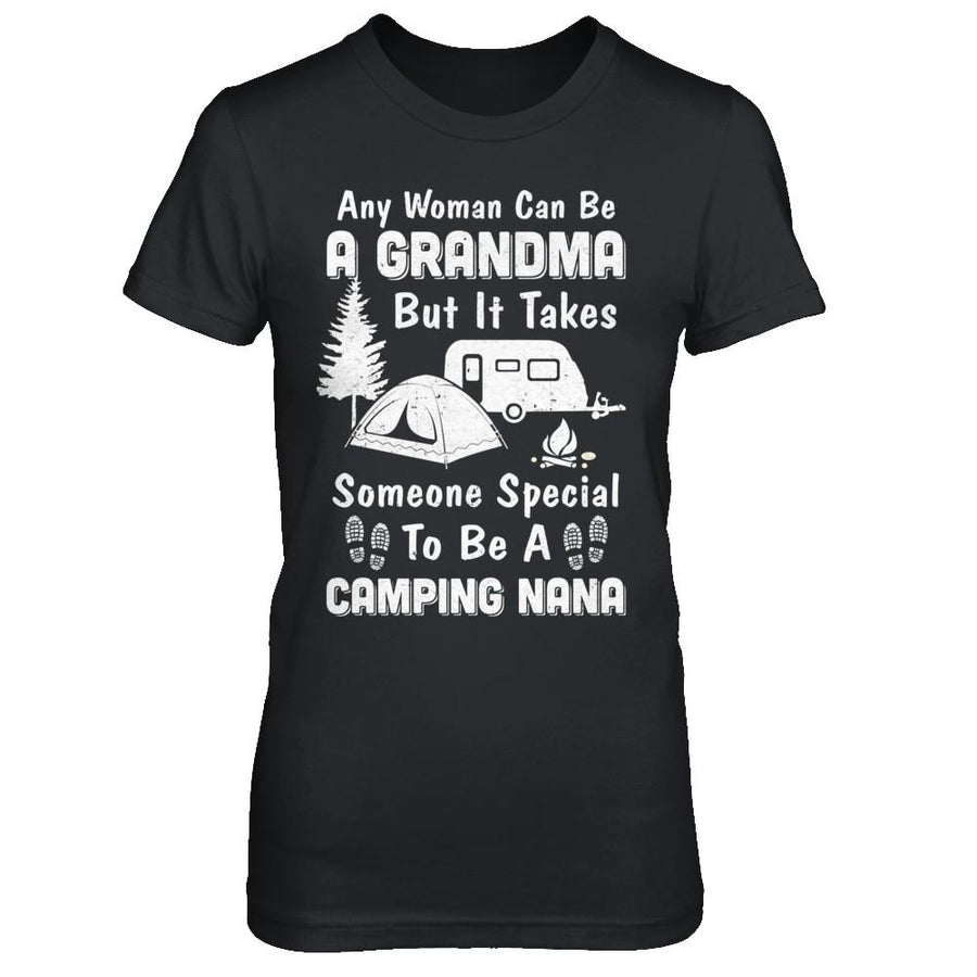 Camping Nana Grandma Mothers Day Gift-T-Shirt & Hoodie-Women's T-Shirt-Black