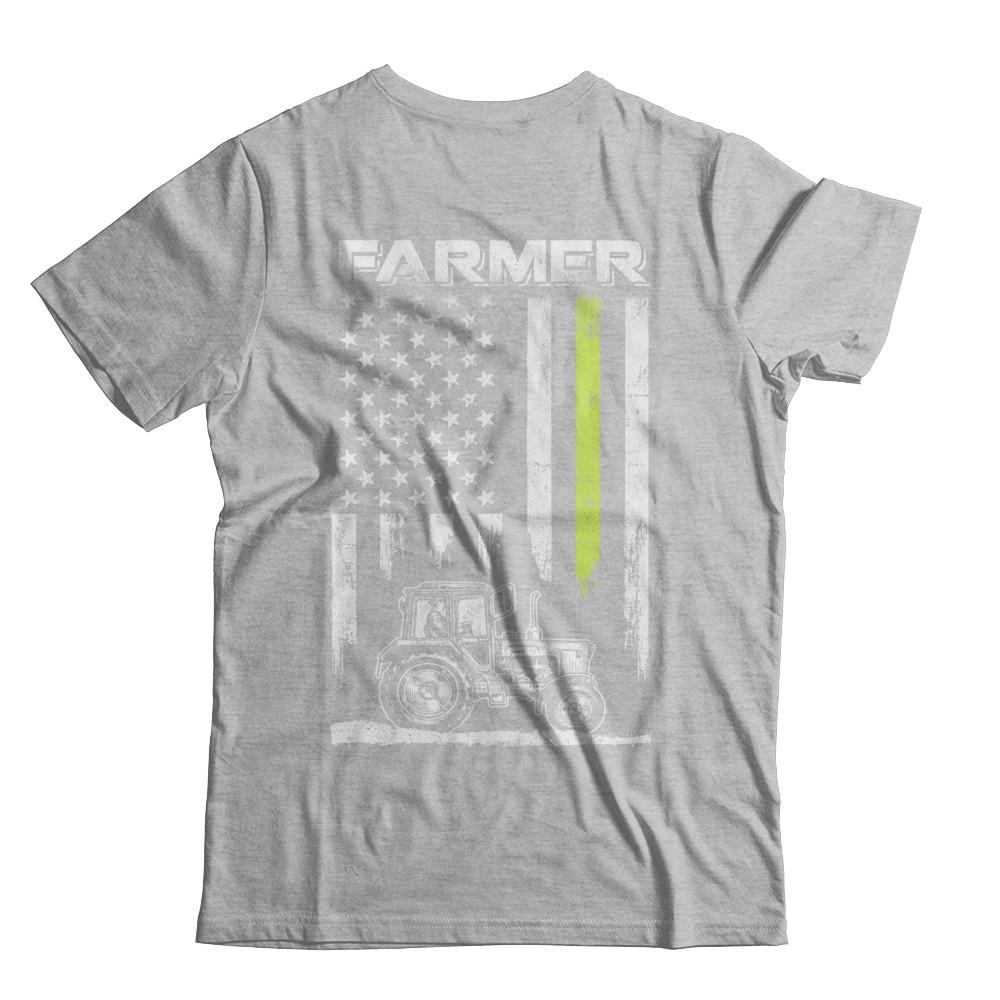 Farmer Patriotic American Flag-T-Shirt & Hoodie-Premium T-Shirt-Heather Gray