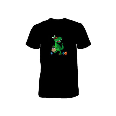 Funny Dabbing Cool Easter Bunny Dinosaur Youth-Youth Shirt-Toddler T-Shirt-Black