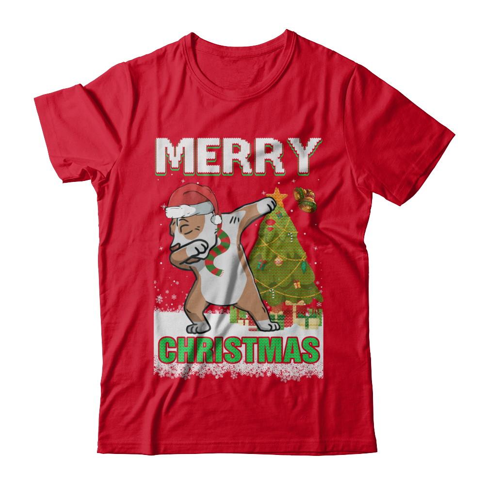 Cute Pit bull Claus Merry Christmas Ugly Sweater-T-Shirt & Sweatshirt-Premium T-Shirt-Red