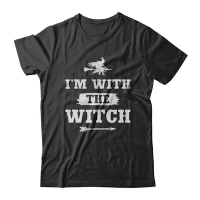 Halloween Couples Costume I'm With The Witch-T-Shirt & Hoodie-Classic T-Shirt-Black