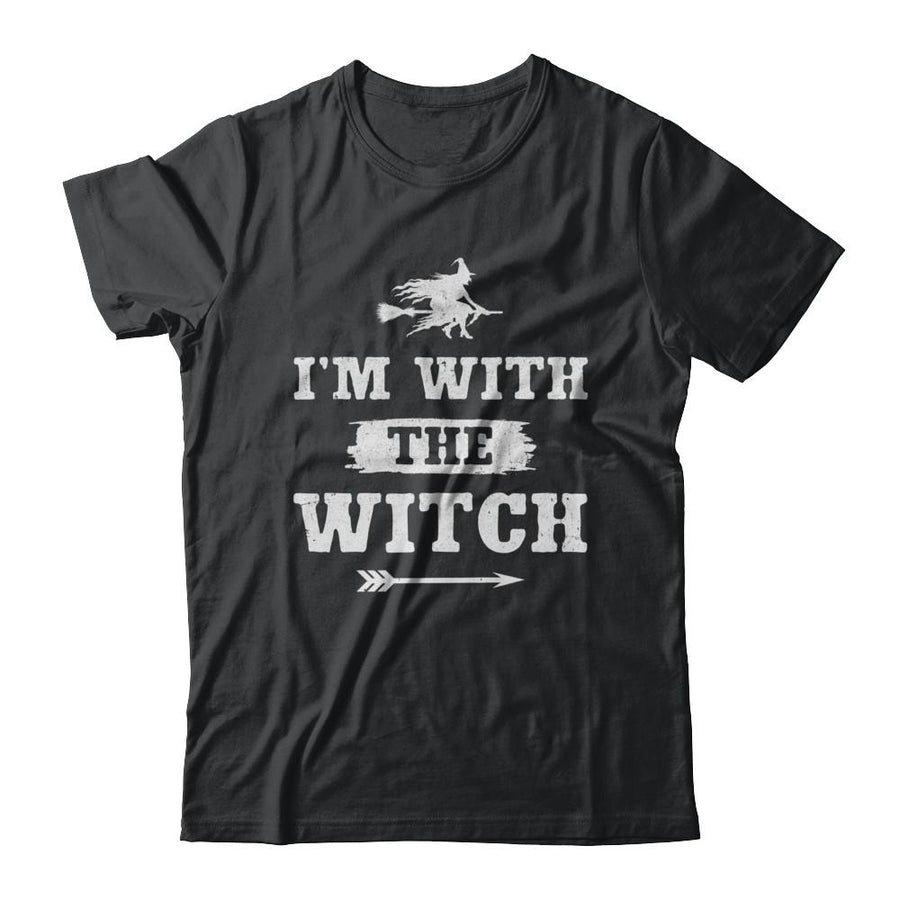 Halloween Couples Costume I'm With The Witch-T-Shirt & Hoodie-Classic T-Shirt-Black