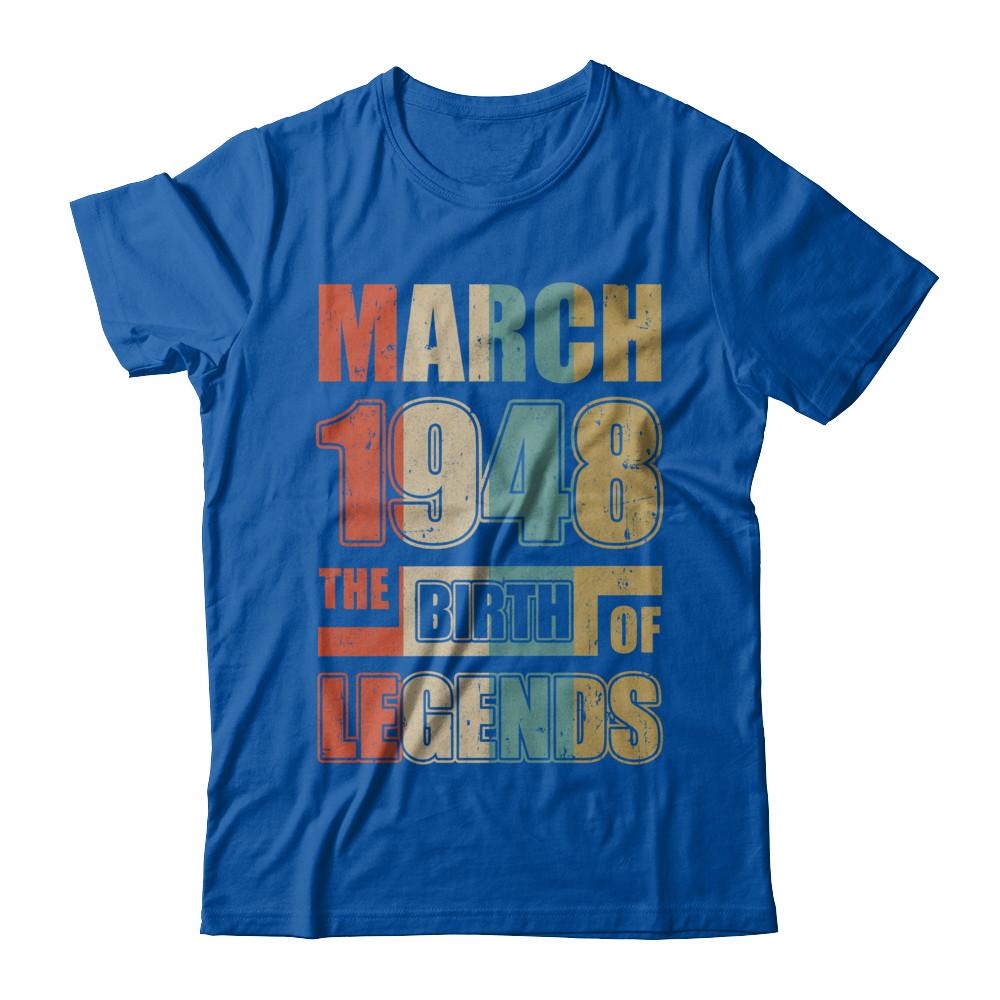 Vintage Retro March 1948 Birth Of Legends 73th Birthday-T-Shirt & Hoodie-Premium T-Shirt-Royal