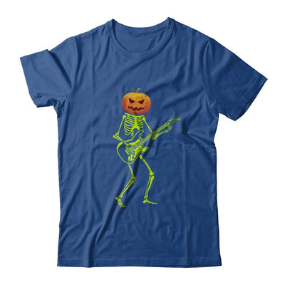 Pumpkin Skeleton Play Guitar Luminous Costume Halloween-T-Shirt & Hoodie-Classic T-Shirt-Royal