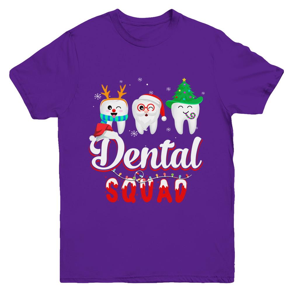 Dental Squad Tooth Christmas Dental Assistant Gifts Youth-Youth Shirt-Youth T-Shirt-Purple