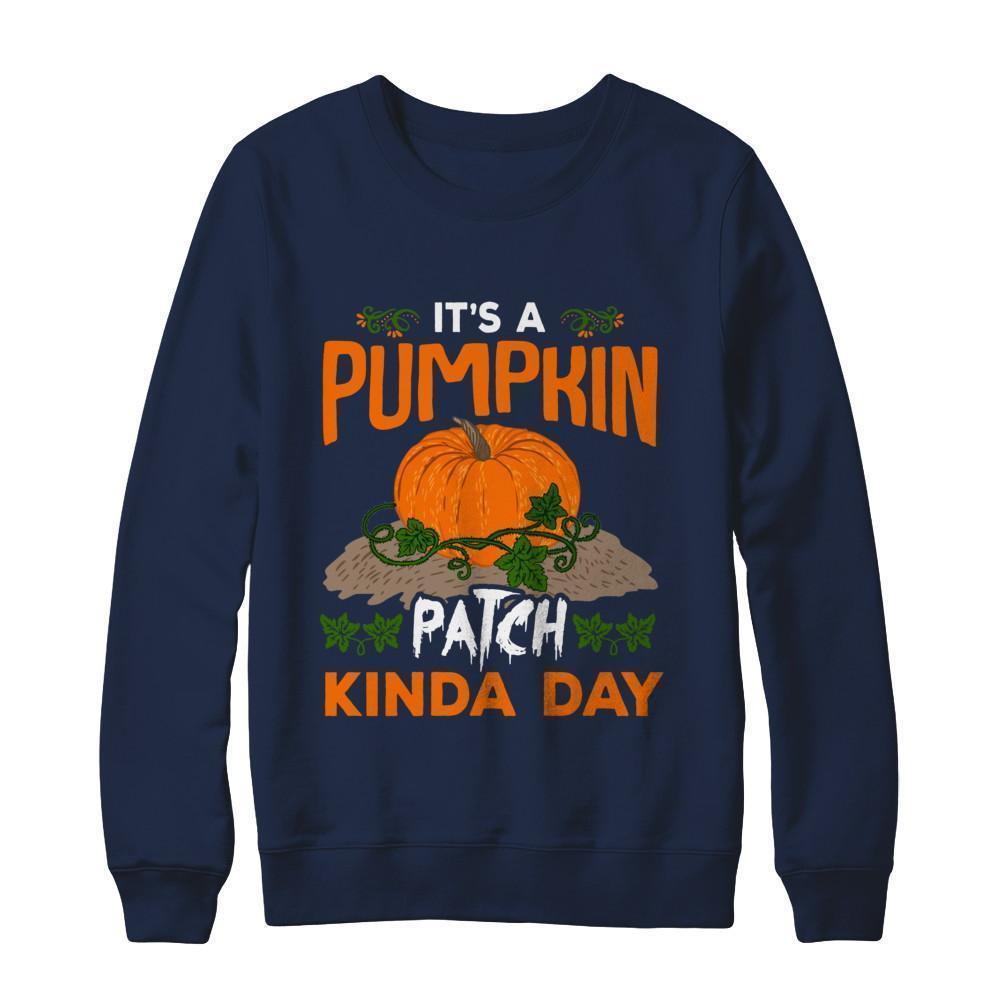It's A Pumpkin Patch Kinda Day-T-Shirt & Sweatshirt-Crewneck Sweatshirt-Navy